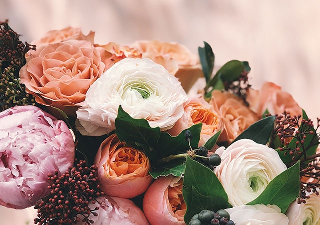 A beautiful bouquet of flowers arranged in a vase, adding color and vibrancy to any space.